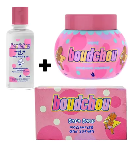 Combo 3x1 Kit Boudchou Hidratante 150ml, Óleo, Sabonete
