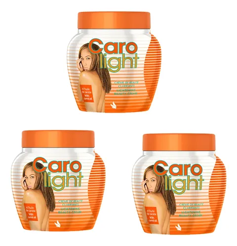 Combo De 3 Creme Clareador Corporal Caro Light - 120ml